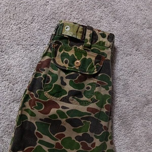 Vtg JC PENNEY Camo Pants Men's 32x28 Green Camouflage Duck Canvas Hunting 80s - Picture 1 of 18