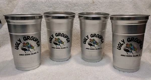 UNIQUE! Set Of 4 "The Ugly Grouper" 16oz Aluminum Cups. Anna Maria Island, Fla. - Picture 1 of 4