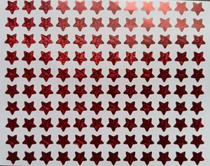 120x STERNE ROT GLITZER Deko Bastel Weihnacht Sticker Aufkleber Weltraum All - Bild 1 von 1