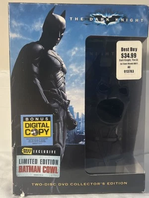 NEW The Dark Knight Best Buy  Disc DVD Set Limited Ed BATMAN COWL DC Comics MASK - Image 1 of 4