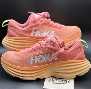 Hoka One One Bondi 8 orangefarbener Damen-Sportschuh Max gepolstert Größe 6,5 B - Bild 1 von 10