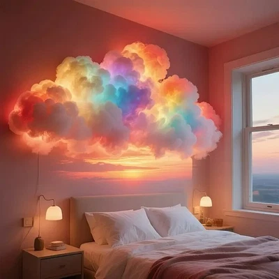 39.3" 3D Thunder Cloud LED Light APP & Remote Control Color Changing Lamp Decor - Image 1 of 4