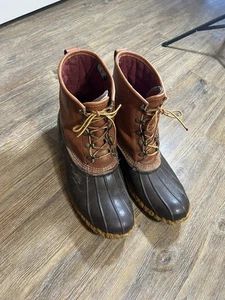 Botas de pato aisladas de frijol LL de colección para hombre 13 cuero marrón Maine hechas en EE. UU. Caza - Imagen 1 de 9