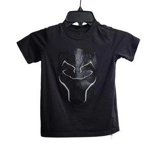 Disney TShirt Kinder Gr. XS Schwarz Freizeit Kurzarm Black Panther Logo Grafik - Bild 1 von 9