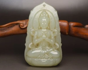 Natural Chinese Jade Carving Men Unique Spiritual Eastern Spirituality - Picture 1 of 9