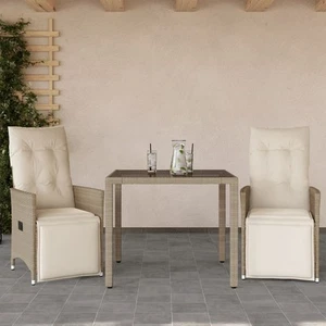 Vidaxl Bistroset Sitzgruppe Balkonset Gartenmöbel 5-tlg. Beige Poly Rattan vidaX - Bild 1 von 54