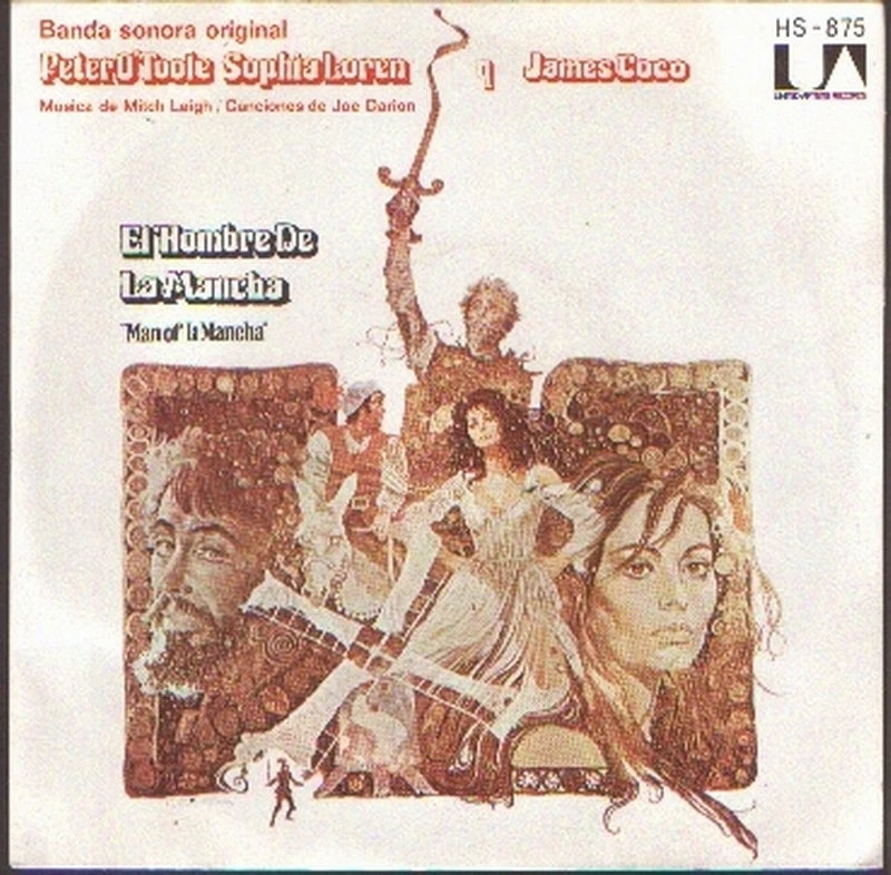 PETER O'TOOLE SOPHIA LOREN 7"PS Spain 1973 Man of La Mancha - Image 1 of 1