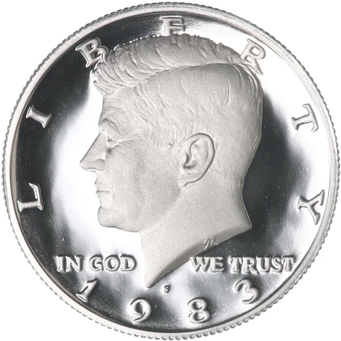 1983 S Kennedy Half Dollar Gem Deep Cameo CN-Clad Proof Coin Cover