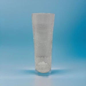 Blenko Glass Crystal Crackle Hurricane Chimney 13.5” Round Candle Holder ~ C990 - Picture 1 of 9