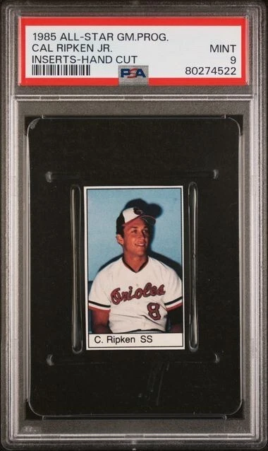 1985 All-Star Game Program Inserts Cal Ripken Jr. graded PSA 9 Mint Pop. 4 - Image 1 of 1