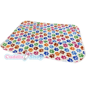 Cuddlz Paw Print Pattern Fleece Adult Sized Changing Mat Reversible - Picture 1 of 2