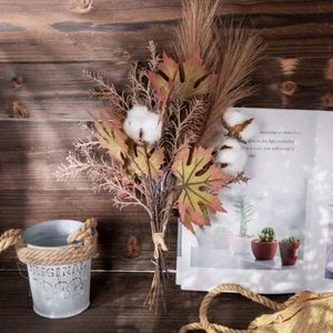 Autumn Artificial Maple Leaf and Pinecone Bouquet Arrangement - Bild 1 von 4
