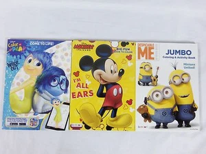 3 Coloring & Activity Workbooks Disney Inside Out Mickey Mouse and Despic - Imagen 1 de 4