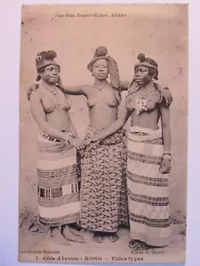11D4 CPA Cote D'Ivoire - Jean Rosa - Kong - Filles Typen - Picture 1 of 2