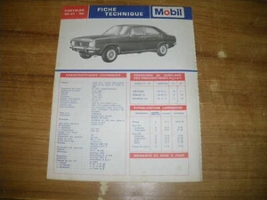 TECHNISCHES DATENBLATT MOBIL CHRYSLER 160 GT 180 - Bild 1 von 1