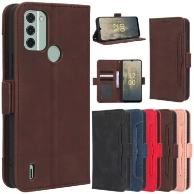 For Nokia C31 Retro Leather Wallet Card Holder Stand Case + Screen Protector - Image 1 of 4