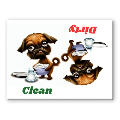 BRUSSELS GRIFFON Limpio Sucio LAVAVAJILLAS IMÁN PERRO Foto 1 de 2