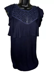 Hailey & Co. Blue Pullover Top Round Neck Short Sleeve NWT Size XL Women's - Picture 1 of 15