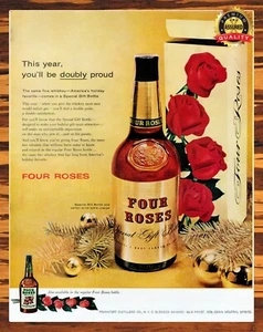 Four Roses - Blended Whiskey - 1950s - Rare - Metal Sign 11 x 14 - Picture 1 of 4