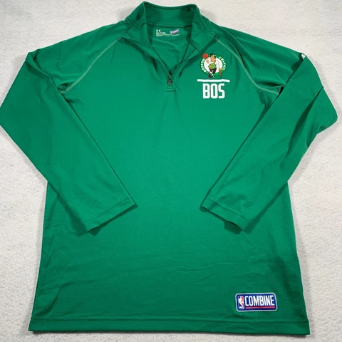 Boston Celtics Sweater Mens Small Green Team Issued NBA Under Armour Cover