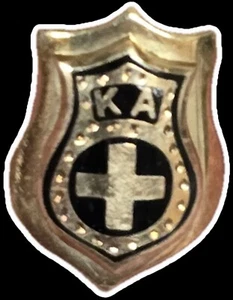 10k Yellow Gold Black Onyx Kappa Alpha Shield Fraternity Pin Sweetheart Size - Picture 1 of 3