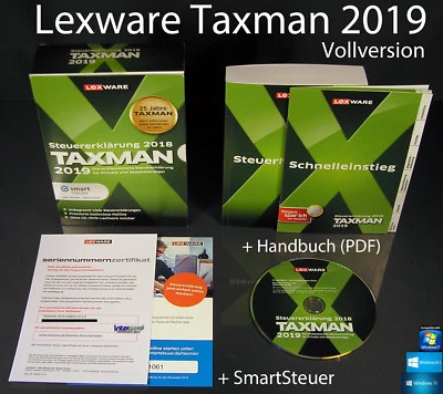 Lexware Taxman 2019 Vollversion Box + DVD Steuerjahr 2018 + Steuerhandbuch NEU - Bild 1 von 4