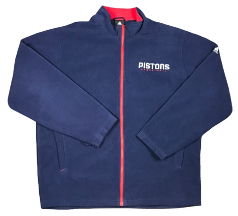 adidas Detroit Pistons Eastern NBA Mens Vintage Full Zip Fleece Sweater Size XL Cover