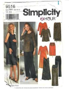 Vestido de maternidad Simplicity 9516 patrón de costura Miss O Top Pantalones Falda Chal 6-12 - Imagen 1 de 4