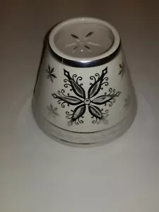 Yankee Candle Angel Wings jar shade ivory white with silver snowflakes NIB - Picture 1 of 12