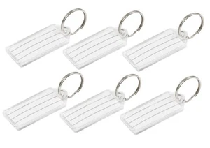 6 ~ HILLMAN Metal Silver Clear Labeling/ID Key Ring For Luggage/Organizing 1 pk - Picture 1 of 1
