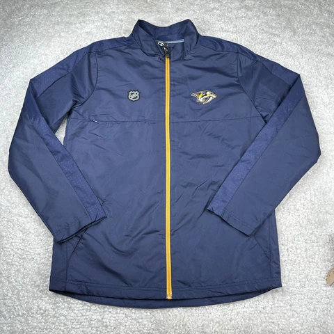 Nashville Predators Jacket Boys/Youth XL Blue Full Zip Vented Windbreaker NHL Cover