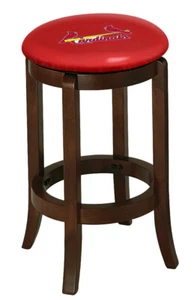 Bar Stool Wood Espresso Finish 29" Tall with MLB Team Logo Decal Swivel Seat   - Picture 1 of 110