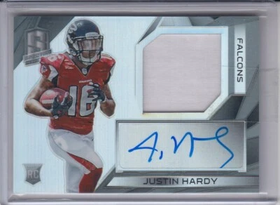 JUSTIN HARDY 2015 Panini Spectra Jersey Autograph #192 RC 63/99 Falcons - Image 1 of 2