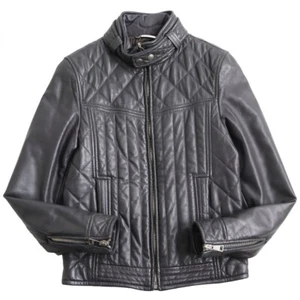 DOLCE & GABBANA Lambskin Single Rider Leather Jacket Dark Gray 44 - Picture 1 of 9