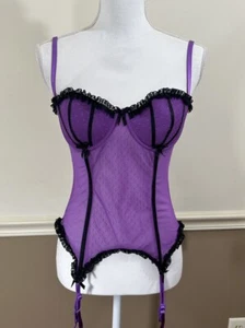Victoria's Secret "Sexy Little Things" corsetto bustier viola bretelle MEDIUM - Foto 1 di 9