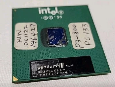 Intel Pentium III 800Mhz SL4CD 256 cache 133Mhz FSB Socket 370 SL4MB SL3Y2 SL4MB - Image 1 of 2