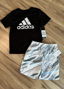 NEW NWT Adidas T Shirt Shorts Outfit Set Boys 4 - Picture 1 of 8