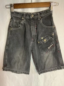 RocaWear Shorts Boys siz 5 Gray denim zip button Skater Embroidered Pockets Y2K - Picture 1 of 5