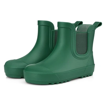HISEA Niños Tobillo Chelsea Botas de Lluvia Niños Niñas PVC Impermeable Barro Botas de Jardín Foto 1 de 4