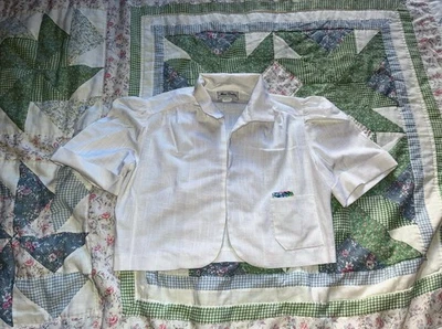 Bolero blanco vintage con detalle de pañuelo #cottagecore #fairycore #años 80 Foto 1 de 4