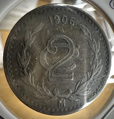 1906 Mexico 2 Centavos, “Narrow Date”, Rare Die Variety, Heaton Mint England. - Image 1 of 3