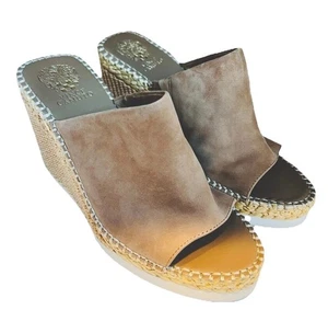 Vince Camuto Sandals 9M Brissia Suede Nubuck Leather Upper Tan NWOT - Picture 1 of 8