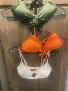 Lot Of 3 Wild Fable Childs Size S 4-6 Multi Color Bralette Bikini Swimsuit Tops - Picture 1 of 5