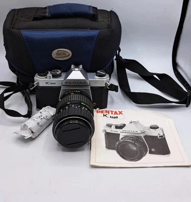 Cámara fotográfica Pentax K1000 35 mm SLR con lente 40-80 manual y bolsa probada Foto 1 de 4