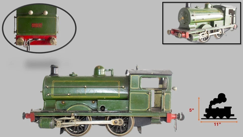 Tanque loco "Peckett" calibre 1 Bassett-Lowke de 1910 (c.1910-1918) - raro Foto 1 de 4