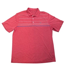 VINEYARD VINES Performance Polo Heathered Red White Blue Striped Golf Shirt XL - Picture 1 of 10