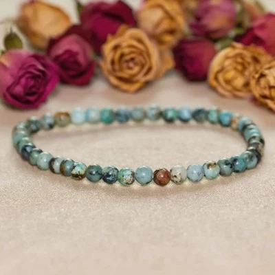 Pulsera turquesa africana natural con cuentas hecha a mano curación mujeres hombres regalo Foto 1 de 4