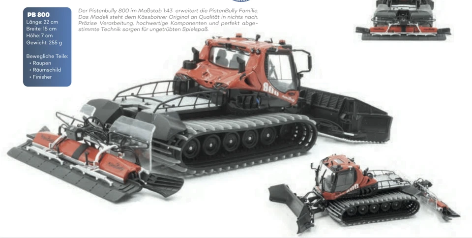 JC COLLECTION JAGERNDORFER Dameuse Pistenbully 800 1/43 précommande - JAGENDORFER JC collection