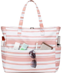 Beach Bag Waterproof Sandproof Women Tote Bag Pool Bag with Zipper for Gym Gr... - Picture 1 of 9