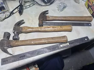 3 x Vintage Hämmer mit Holzstiel, Klauenhammer - Bild 1 von 4